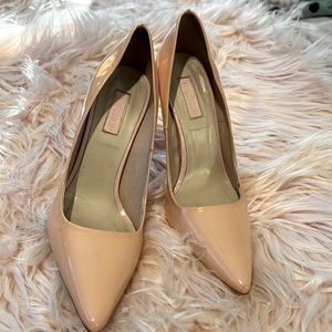 Top shop beige nude heels leather court shoes size 39